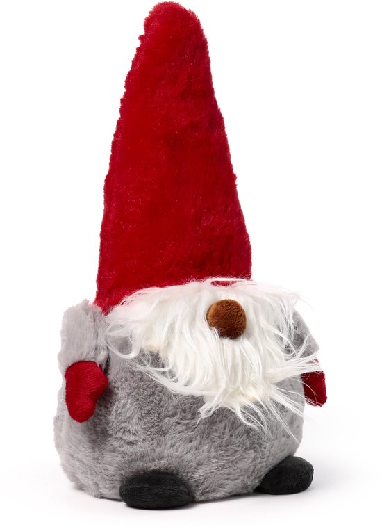 Puckator Deurstopper Kabouter - 1.2 kg - rood/wit - knuffeldier - H32 cm - deurstop - binnendeur en buitendeur