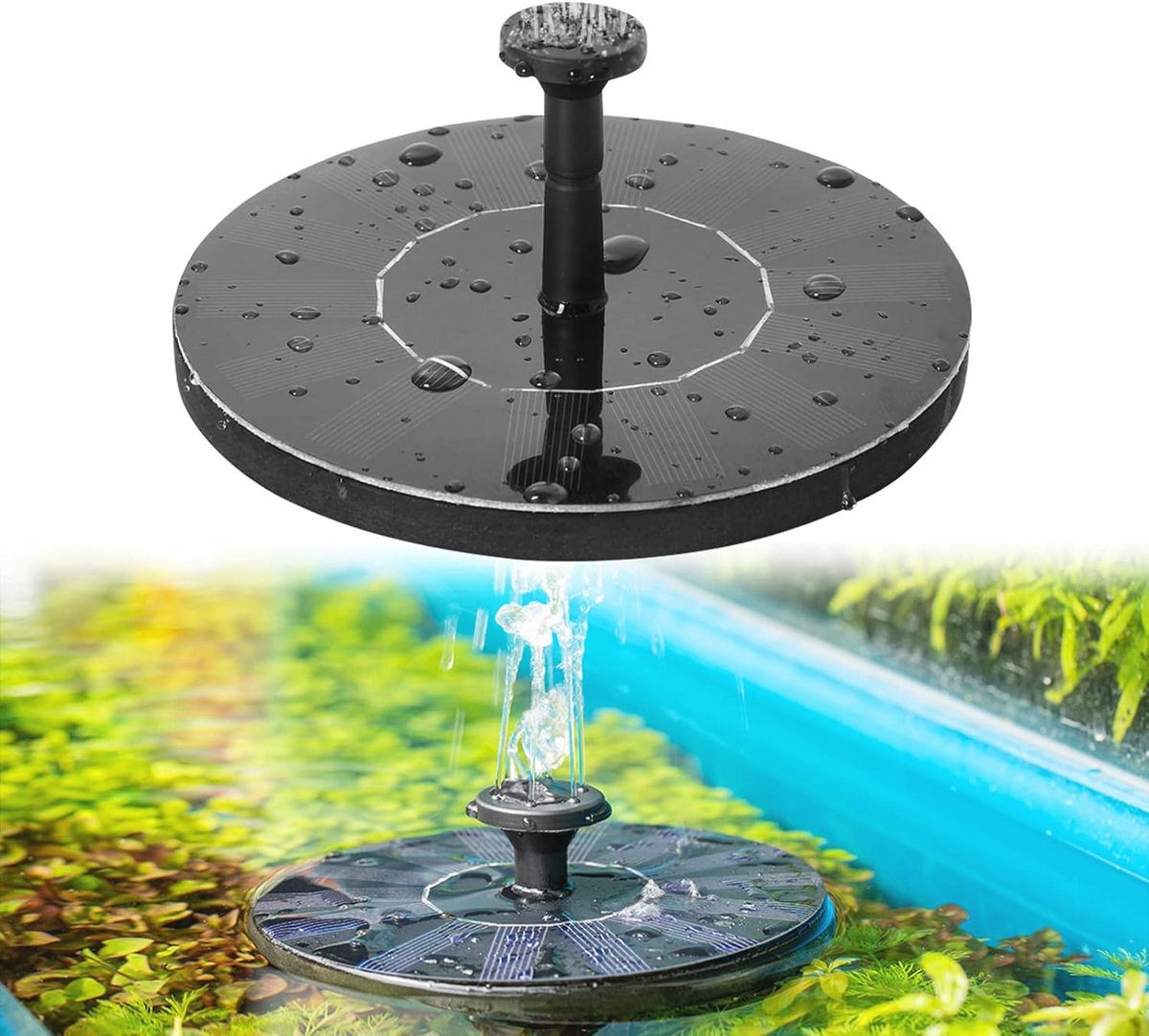 Fontein op zonne-energie - Tuinpomp waterpomp - Vijver decoreren - Borstelloze pomp - 280 mm lotusblad - RVS
