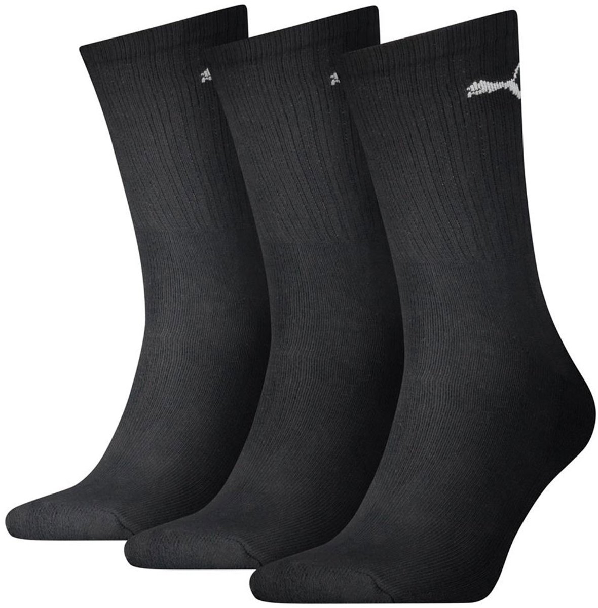 Puma 6-Pack Badstof Sportsokken Schokdempende Zool Heren Dames – 7312 Zwart