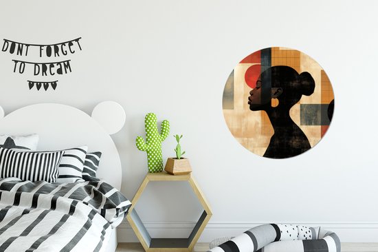 WallCircle - Cercle mural - Cercle mural - Vue latérale - Femme - Formes - Aluminium - Dibond - 60x60 cm - Intérieur et extérieur