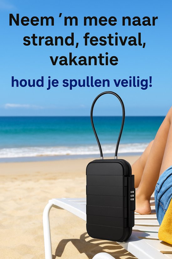 Draagbare Kluis, Persoonlijke Kluis met Cijferslot, Mini-reiskluis met Afneembare Staaldraad, voor Slaapzaal, Strand, Hotel, Auto