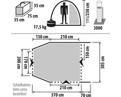 BERGER Bustent Liberta-L | Camping Voortent Vrijstaande Tent | Waterkolom 3000mm | Opblaasbare Luchttent Campingtent | Survival Tenten Kampeertent Camper Caravan Kampeerartikelen