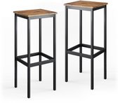 Lot de 2 Tabourets de bar Vicco Fyrk – 32 x 78 cm 2 pièces Chêne rustique 2 pièces