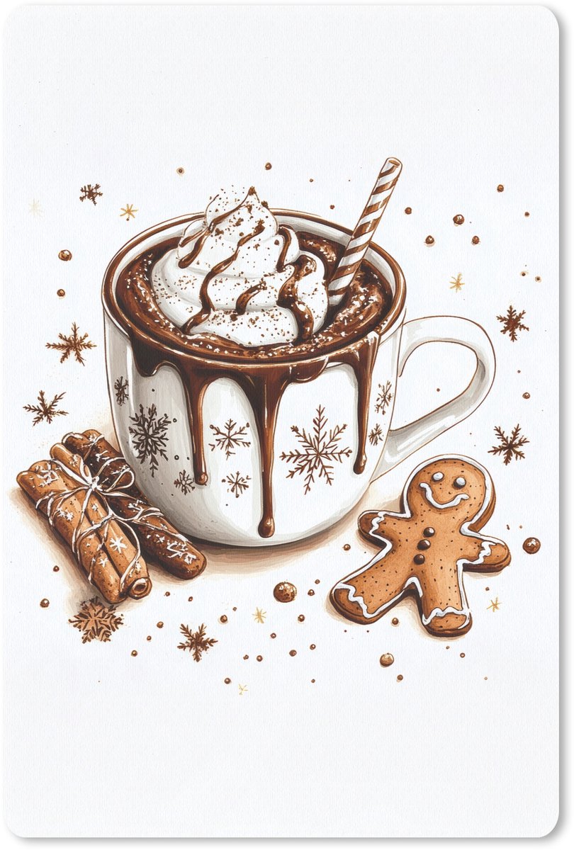 Muismat 18x27 cm - Mousepad Chocomel - Decoratie - Koek - Winter - Kerst - Muismatten