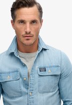 Superdry - Workwear overhemd met borduursel - Heren - Lange mouwen shirts