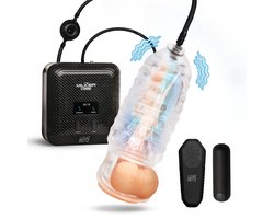 de milker stamina - automatische vibratie en zuig stroker - transparant