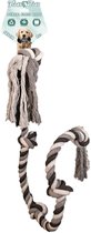 Floss Boss floss rope - jouet pour chien très robuste et sûr - corde pour chien en coton recyclé - corde à tirer grise - 185cm - 1kg - 5 nœuds