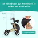 Illustratie en foto tonen instelbare handgreephoogte van 87 tot 97 cm