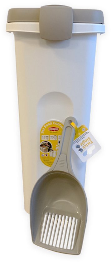 Voercontainer - Voerton - Voederton met deksel – 25 liter – Inclusief schepje – Luchtdicht – Geschikt voor 10 kg voer