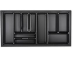 Orga-Box VIII Bestekinzet 911 x 480 mm Lava grijs met parelstructuur voor corpusbreedte: 1000 mm in Häcker Keuken Lade-inzet