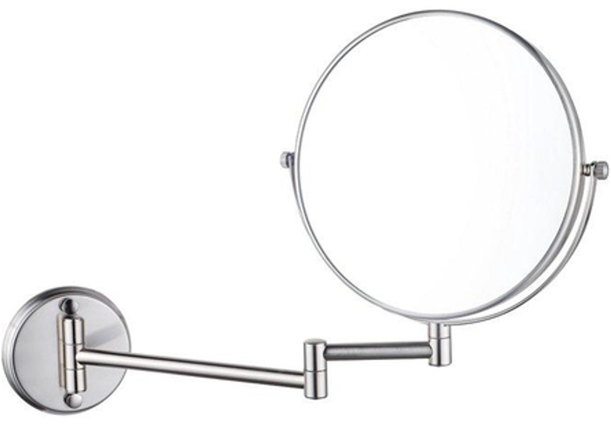 Fugaflow make-up spiegel - 20cm - rond - PVD - geborsteld RVS -