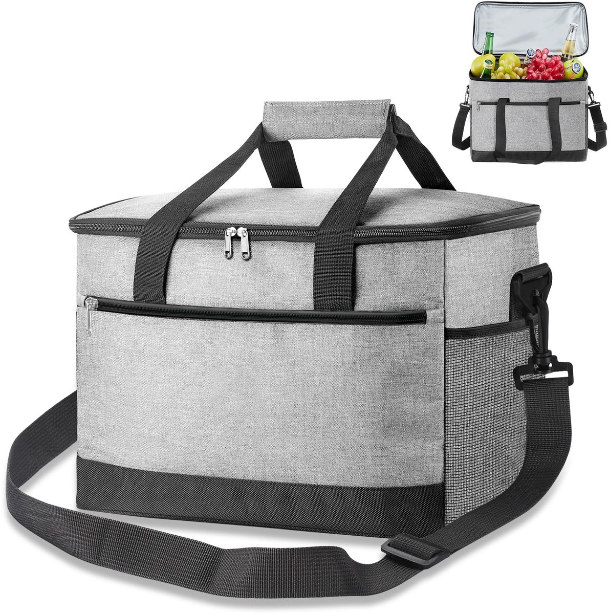 Ibenzoa® Ruime Isolatietas voor Picknick, Lunch en Vervoer van Levensmiddelen, 30 Liter, Waterdicht en Opvouwbaar