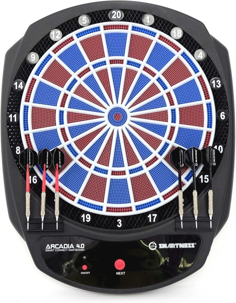 Elektronisch Dartbord met App - 2-gaats Rood-Blauw voor 1-8 Spelers met Darts en USB-Kabel, 17 Spellen/312 Variaties