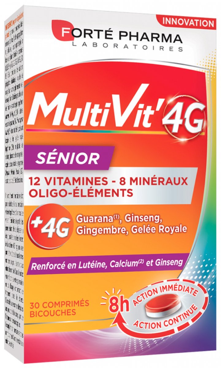 Goedkoopste Forté Pharma MultiVit'4G Sénior 30 Tabletten Dubbele Sterkte