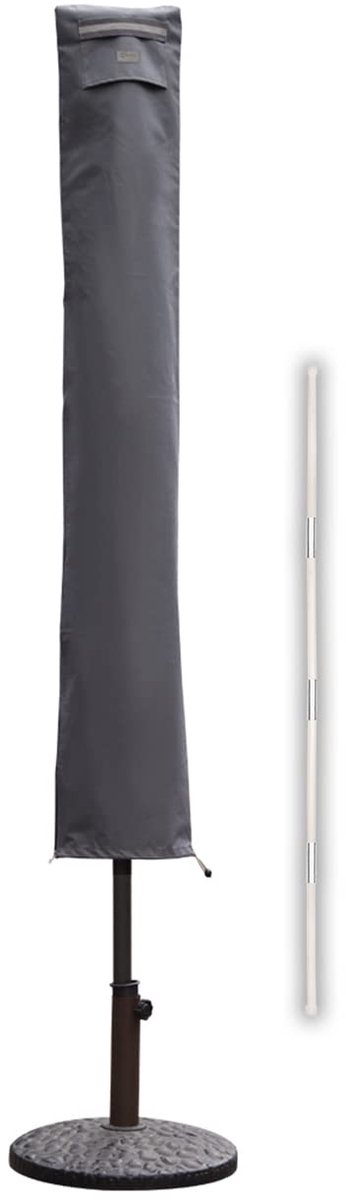Ibenzoa® Weerbestendige Beschermhoes voor Parasol met UV- en Waterbescherming, Grijs, Geschikt voor Alle Seizoenen