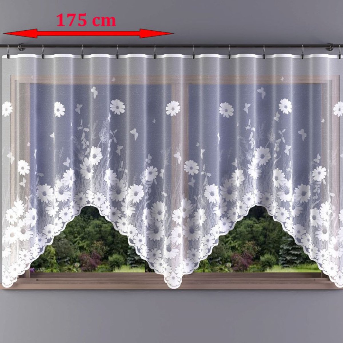 Wisan Rubin - jacquard vitrage - Gordijn 350 x180 cm - Curtains - Jacquardgordijnen- wit- 350 x 180 cm