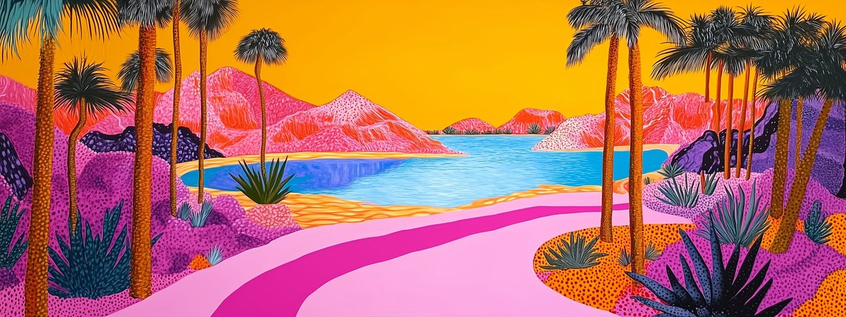 Tuinposter Natuur - Pop Art - Natuur Tuinposters voor Buiten - Tuin decoratie - 610 gram PVC - Weerbestendig Tuindoek - GW5615BY - Formaat 120 x 45cm