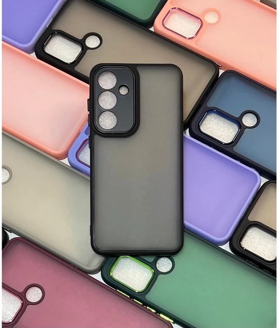 Coque en silicone transparente compatible avec Samsung Galaxy S23 Ultra - Coque arrière avec Protection pour appareil photo - Bumper - Zwart