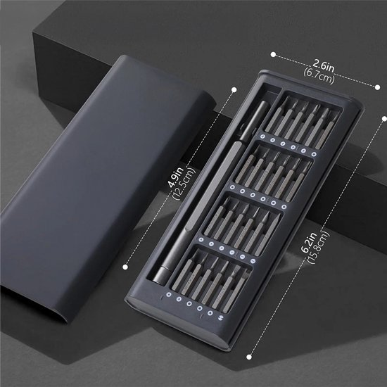 Precisie Schroevendraaierset 25-in-1 | Magnetisch & Compact | Torx, Phillips, Pentalobe, Tri-Wing & Meer | Geschikt voor iPhone, Laptop, Bril, Horloge & Elektronica