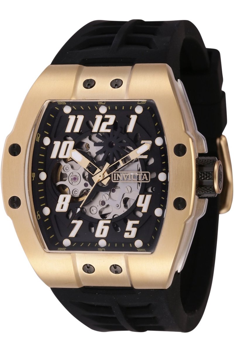 Invicta S1 Rally 44892 Heren Horloge - Waterdicht - Analoog - Automatisch Uurwerk - Roestvrij Staal met zwarte Wijzerplaat - 44mm