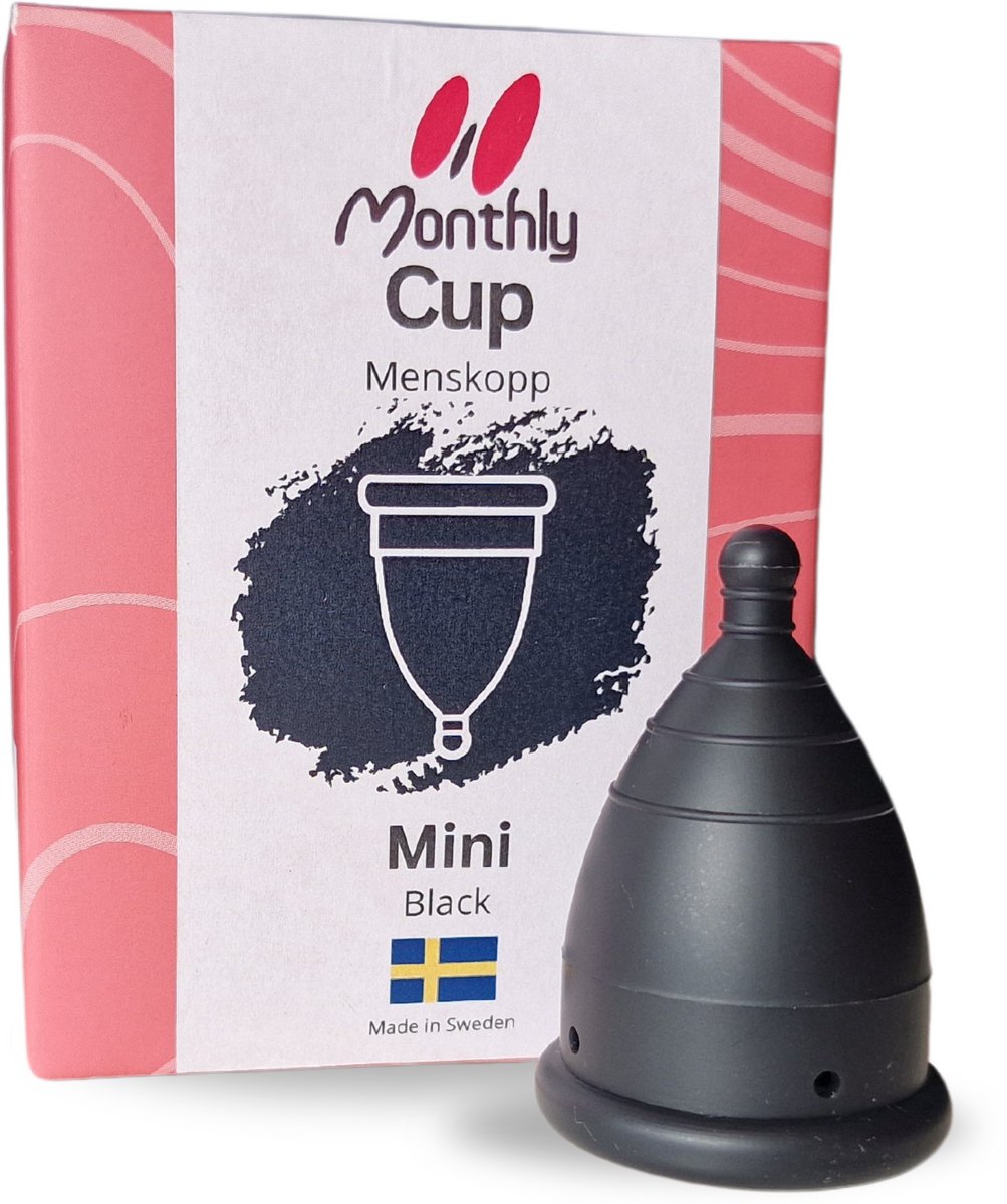 MonthlyCup menstruatiecup van medische siliconen - mini - S - Zwart