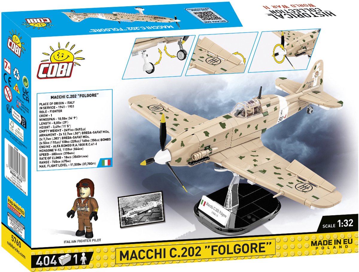 COBI Historical Collection - Macchi C.202 "Folgore" Constructiespeelgoed thumbnail 3