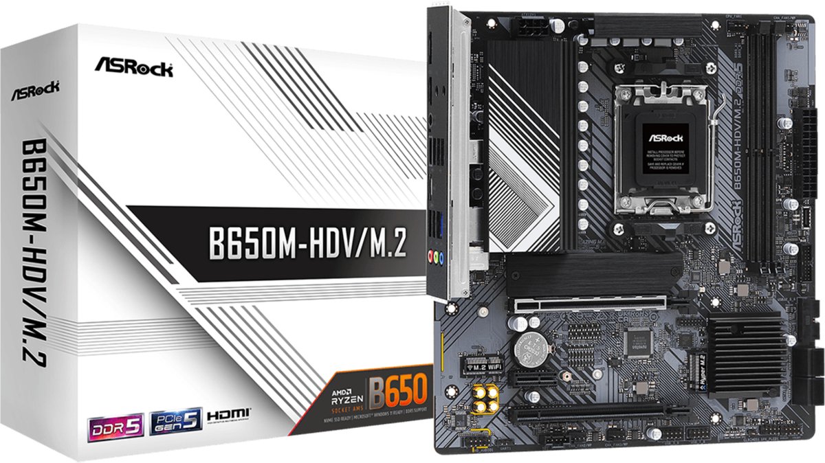 ASRock B650M-HDV/M.2 - Moederbord - AM5 Chipset - DDR5 Ondersteuning
