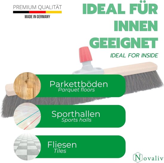 4x bezems natuurhaar 40 cm bezemkop I zonder steel I paardenhaar zwart I bezem voor binnen I garde universele bezem huisbezem binnen van Silverline — afbeelding 5