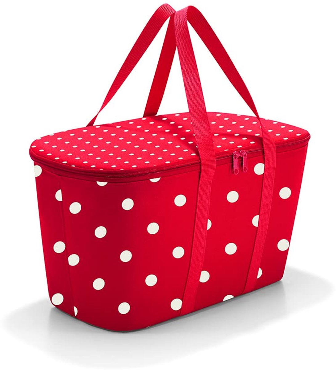Ibenzoa® Robuuste Koeltas met Dotprint in Chili Rood, 44,5 x 24,5 x 25 cm – Perfect voor Actieve Outdoor Avonturen
