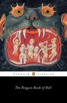 Boekomslag van 'The Penguin Book of Hell' met een duivelsgezicht, opengesperde mond vol tanden en brandende baby's.