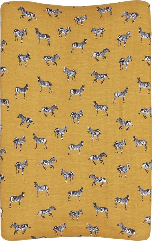 Meyco Baby Zebra Animal aankleedkussenhoes - honey gold - 85x75cm — afbeelding 3
