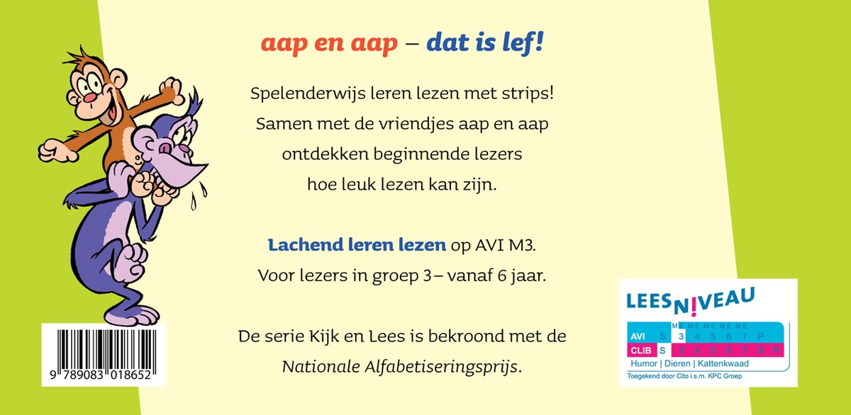 Kijk en Lees - aap en aap dat is lef! - back cover