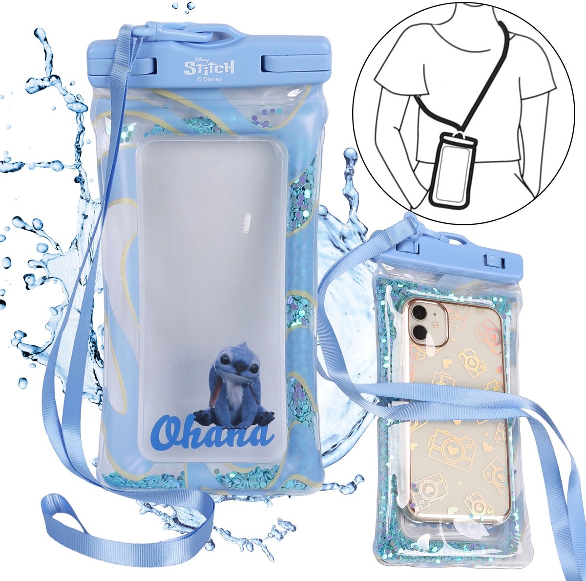 Disney Stitch Waterdichte hoes, waterdichte cover, case, hoes met koord VOOR HET STRAND, ZWEMBAD