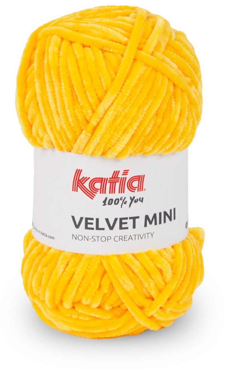 Katia Velvet Mini - 202 Geel - Chenille Garen