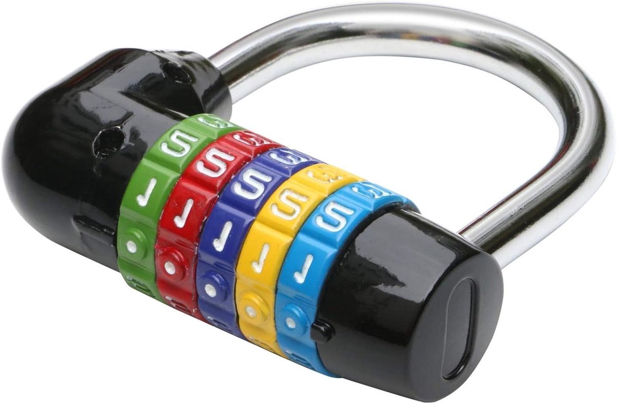 Image of Aanpassing titel: 5-Cijferig Combinatiehangslot - Zwart