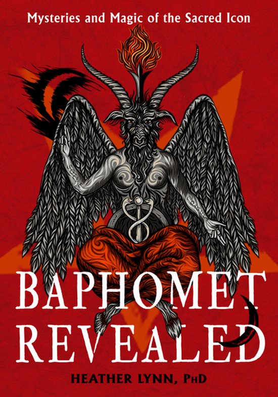 Boekomslag 'Baphomet Revealed', Mysteries and Magic of the Sacred Icon, met een illustratie van Baphomet.