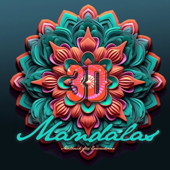 3D Mandalas Coloring Book for Adults - cover