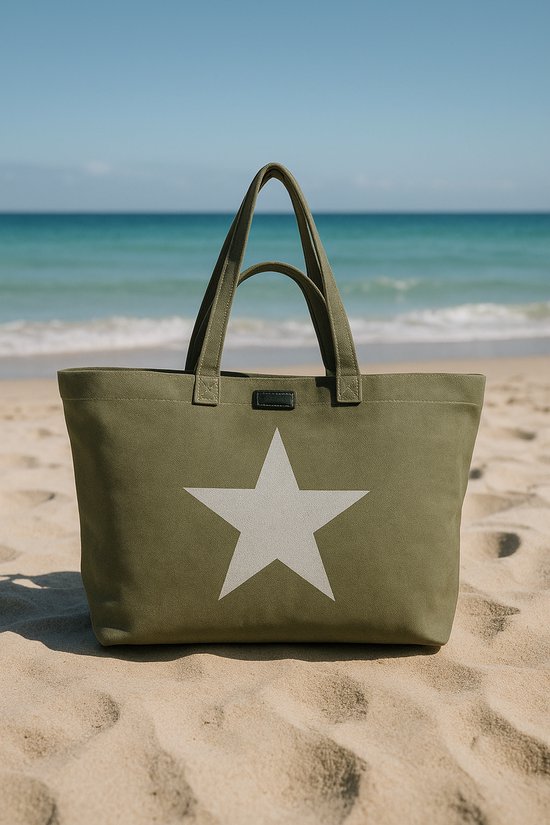 Fana Bags Big Shopper/Grote Strandtas/Weekendtas Dames Shopper Groen - Canvas - Grote strandtas xxl