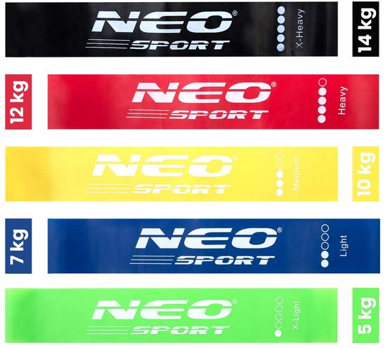 Set de 5 bandes de résistance pour exercices NS-959 Neo- Sport