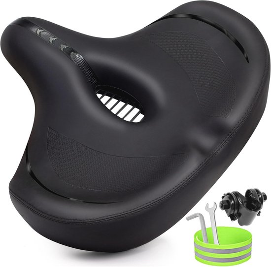 Extra groot fietszadel voor dames en heren, comfortabel, extra breed