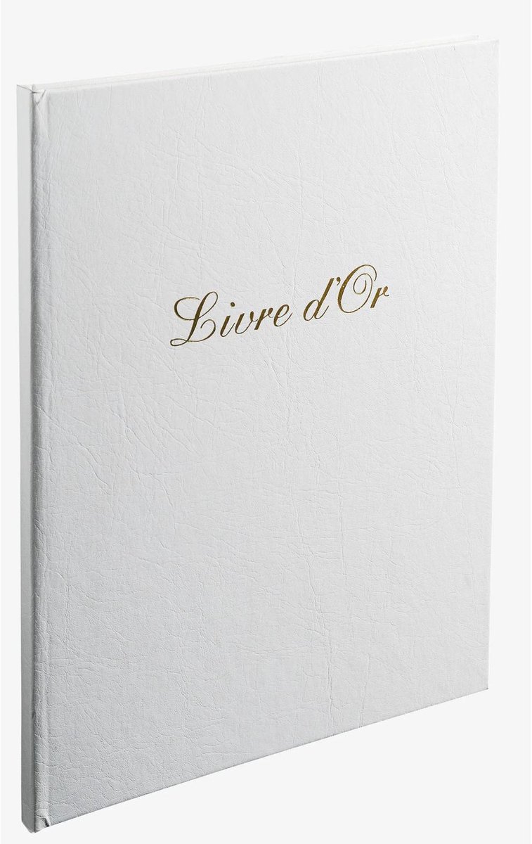 Exacompta 2x Gastenboek Balacron omslag met opschrift Livre d'Or - 100 pagina's - 27x22cm verticaal - Wit - 4982E