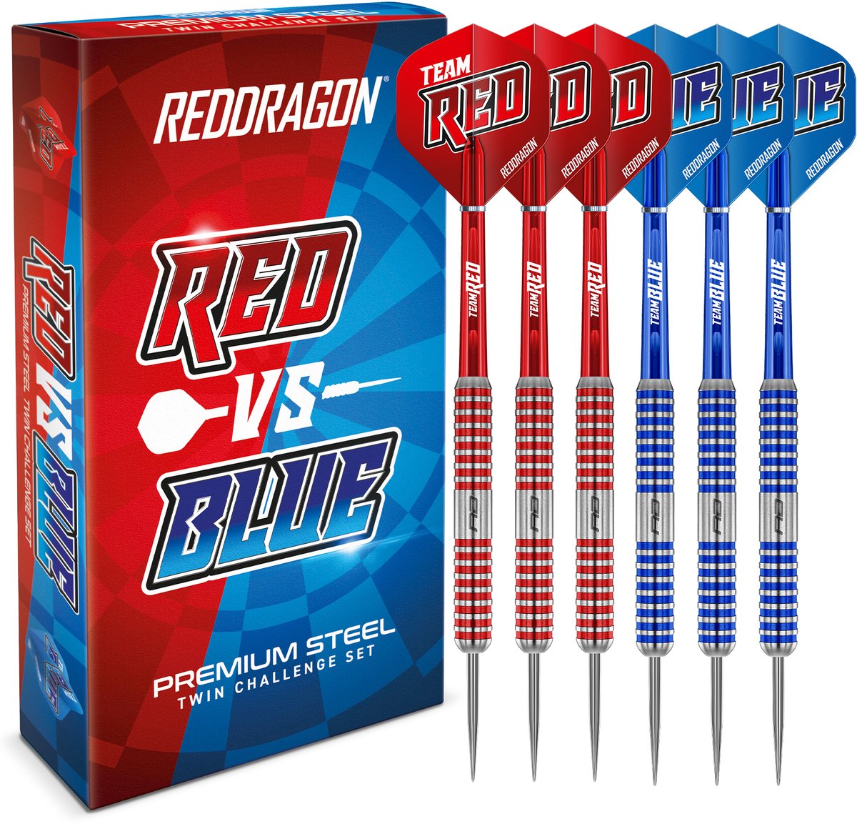 RED DRAGON - Team Red V Blue: Steeltip Tungsten Dartpijlen Professioneel - 20 gram