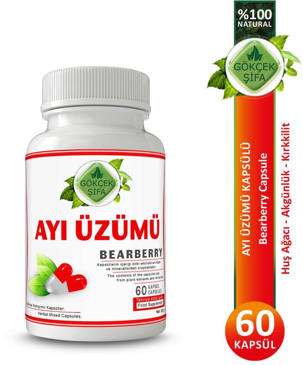 Goedkoopste Bearberry - Berendruif Extract Capsule - 60 Capsules - 1 CAPSULE 1000 MG EXTRACT - Urineweginfectie, Niersteen, Frequent urineren - 60.000 mg Kruidenextract - Geen Toevoegingen - Beste Kwaliteit