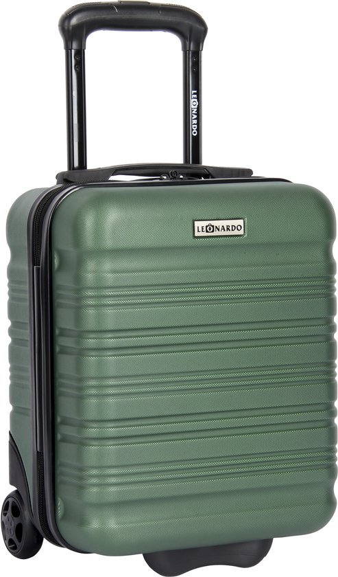 Handbagage Koffer 40x30x20 cm - Underseater - Trolley Handbagage - Reiskoffer met Wielen - Groen - Leonardo