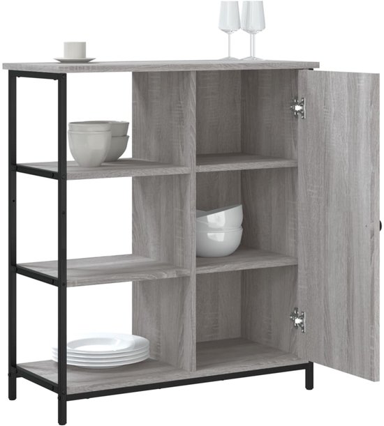 Buffet vidaXL - Commodes - Meuble de rangement - Armoire murale - Buffet 70 x 30 x 80 cm Bois traité Gris Sonoma