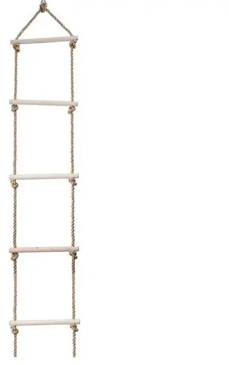 Grokos - Touwladder - Ladder - Speelladder - Kinderladder - touw 5 treden - 170cm - Touw -