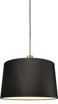 QAZQA combi - Moderne Hanglamp met kap - 1 lichts - Ø 450 mm - Zwart - Woonkamer | Slaapkamer | Keuken