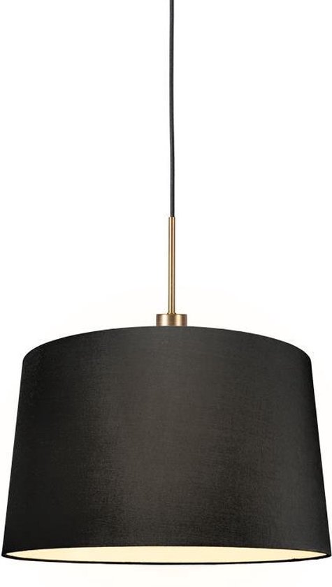 QAZQA combi - Lampe à suspension avec abat-jour - 1 lumière - Ø 450 mm - Zwart