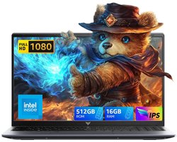 Acemagic Laptop - 15,6 inch 12e generatie Intel N95 processor tot 3,4 GHz- 16GB DDR4 RAM 512 GB SSD Windows 11 WiFi 5, BT5.0 Notebook Grijs