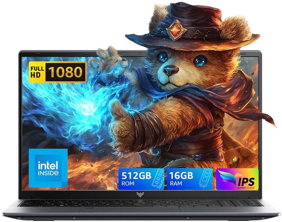 Acemagic LX15 Laptop - 15,6 inch 12e generatie Intel N97 processor tot 3,6 GHz- 16GB DDR4 RAM 512 GB SSD Windows 11 WiFi 5, BT5.0 Notebook Grijs